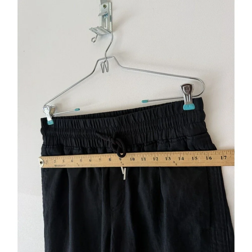Quince Linen Pants Womens Medium Black 100% European Linen Wide Leg Pant